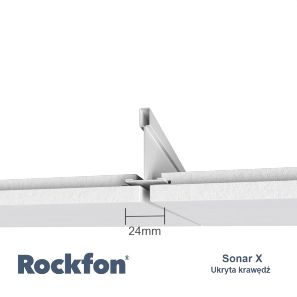 ROCKFON -płytka z wełny miner. SONAR X 600x600x22 (3,6m2/op.) 96617