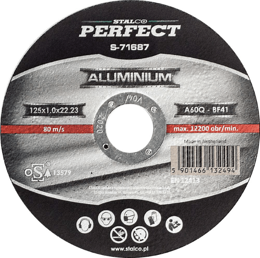 STALCO TARCZA DO ALUMINIUM PŁASKA 125x1,0  PERFECT  S-71687