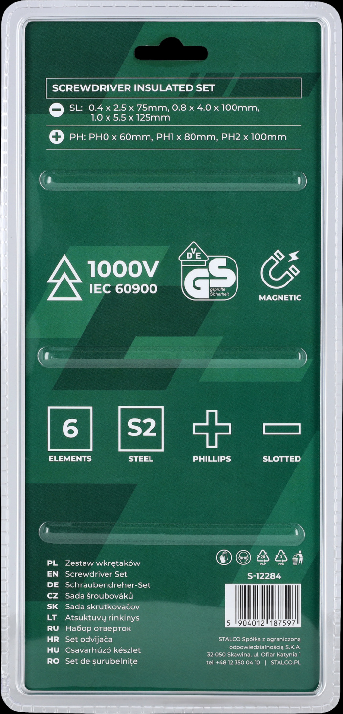 Wkrętaki elektrotechniczne 6 elem. STAL S2 1000V STALCO S-12284