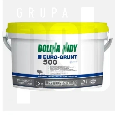 Dolina Nidy EURO-GRUNT 500 Koncentrat Plus 15 kg – Żółty grunt głęboko penetrujący do podłoży chłonnych
