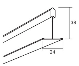 Ecophon profil główny T24  HD  7101, biały 01, L 3700mm   (op. 12szt.)