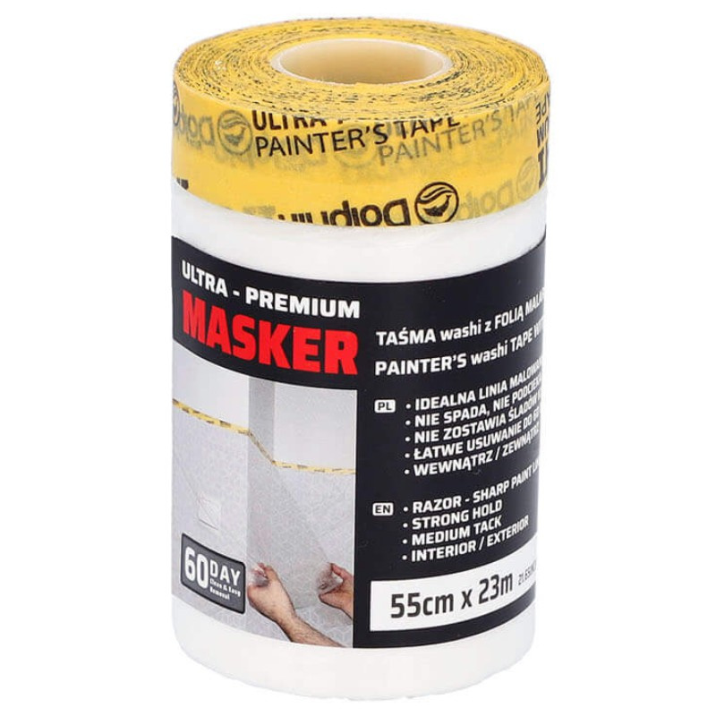 Masker Washi z folią malarską (55cm x 23m) (12) antychlap