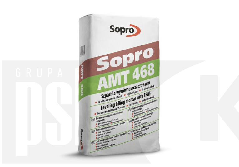SOPRO AMT szpachla wyrównawcza z trasem 468 25kg pal. 40 szt.