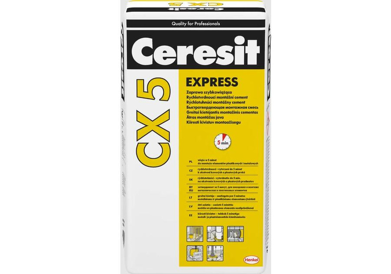 Ceresit CX 5 Express Cement Montażowy Błyskawiczny 25kg Mocowanie Kotwienie