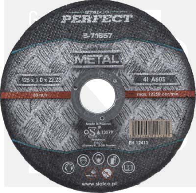 STALCO TARCZA METAL PŁASKA 125x1,0  PERFECT  S-71657