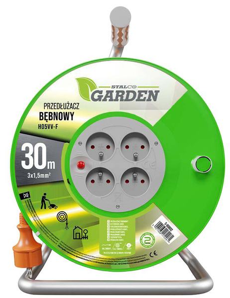 STALCO PRZEDŁUŻACZ BĘBNOWY GARDEN ECO LINE 25M, 10A, 3X1MM  S-80800