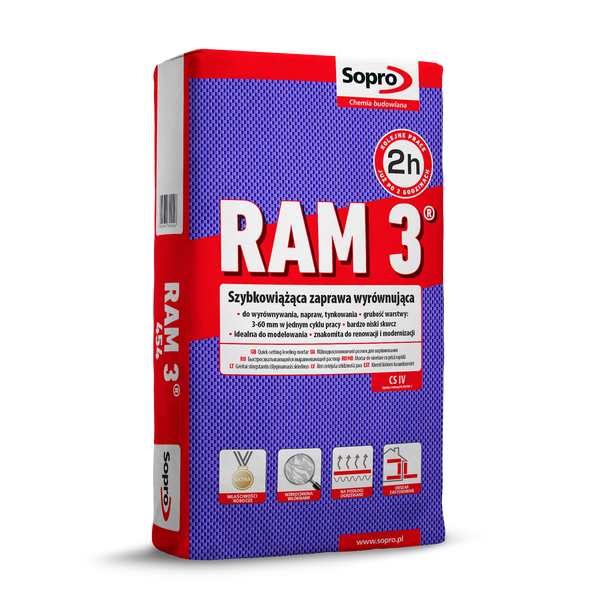 SOPRO RAM3 Szpachla wyrów. i renowac. 25kg 454/25