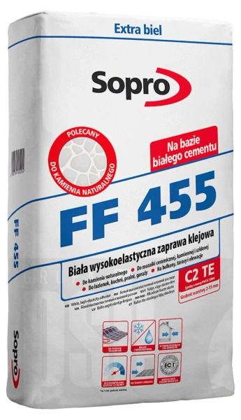 SOPRO FF 455 elast. zapr. klej. biała 25kg