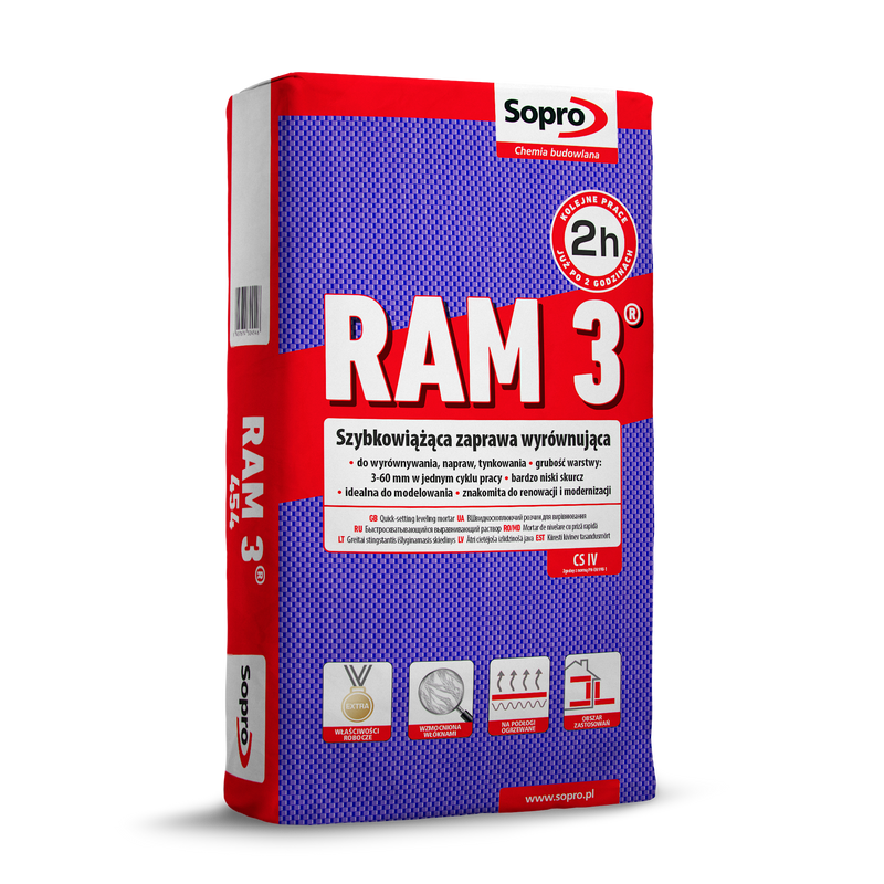 SOPRO RAM3 Szpachla wyrów. i renowac. 25kg 454/25