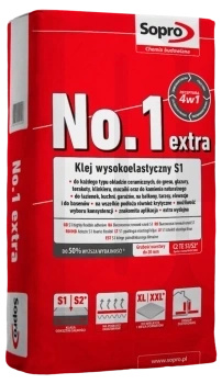 SOPRO N0.1 400 EXTRA Wysoko elastyczna zaprawa klejowa extra 22,5 kg  (SKU)