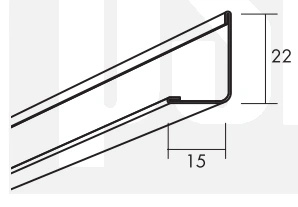 Ecophon Connect profil przyścienny 22x15x3000mm  White 01   (op.25szt.)