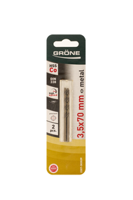 KAEM Wiertło do metalu HSS Co 3,5mm DIN 338 op.2szt.
