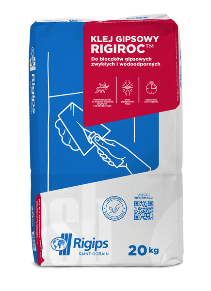 RIGIPS Klej gipsowy Rigiroc - worek 20 kg klej do bloczków