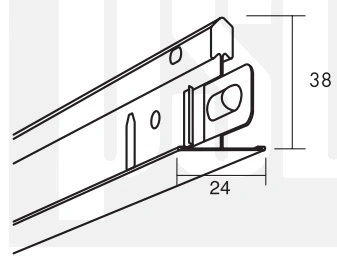 Ecophon profil główny T24 Connect 3000mm W 24mm Connect white01 na sztuki