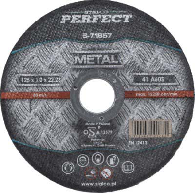 STALCO TARCZA METAL PŁASKA 125x1,6  PERFECT  S-71659