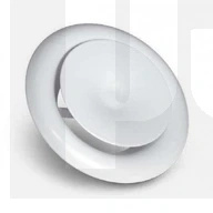 Anemostat okrągły z przejściem na kanał płaski 110x55 mm PRZYBYSZ | Kołnierz maskujący 153x153 mm biały (EAN: 5902904998627)