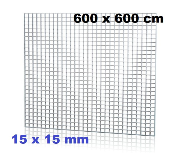Sufitowa kratka wentylacyjna biała 595x595 mm oczko 15x15 gr.8 mm  (op.30szt)