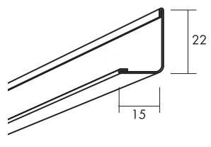 Ecophon Connect profil przyścienny 22x15x3000mm White 01 (op.25szt.)