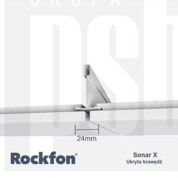 ROCKFON -płytka z wełny miner. SONAR X 600x600x22  (3,6m2/op.) 96617