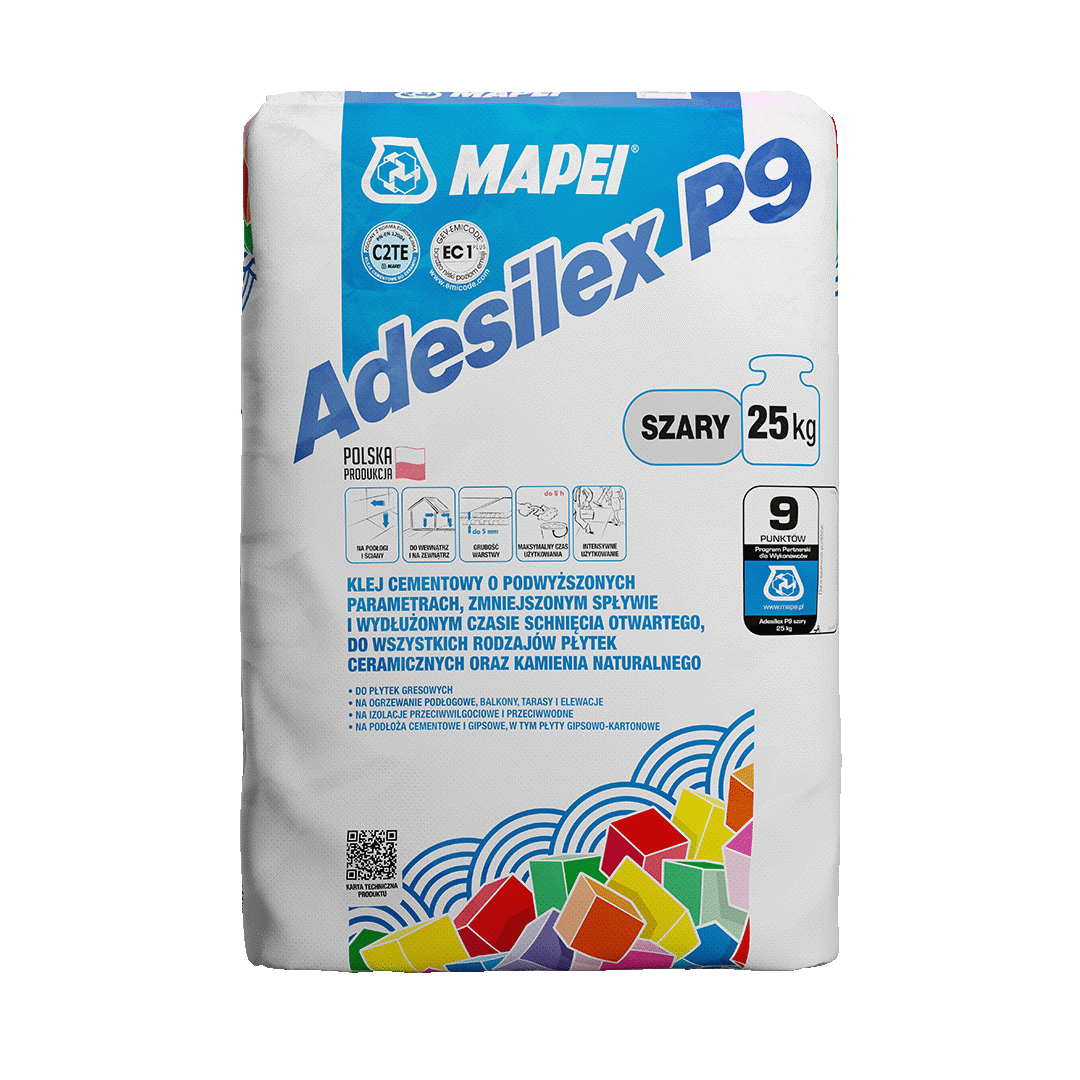 MAPEI Adesilex P9 Zero szary Uniwersalny klej elastyczny op. 25kg     pal. 50 op.