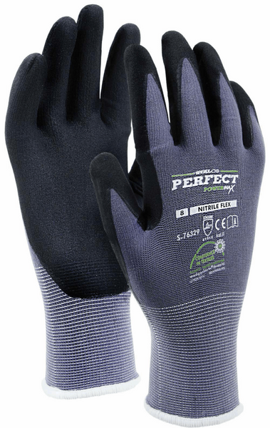 RĘKAWICE NYLONOWE  "NITRILE FLEX"  9"  S-76331  POWERMAX
