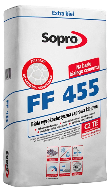 SOPRO FF 455 elast. zapr. klej. biała 25kg