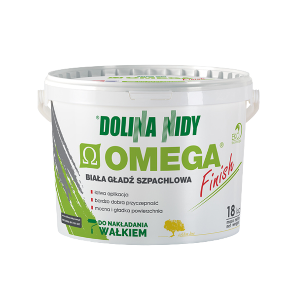Dolina Nidy OMEGA FINISH 18 kg – Superbiała gładź szpachlowa (Gotowa gładź gipsowa)