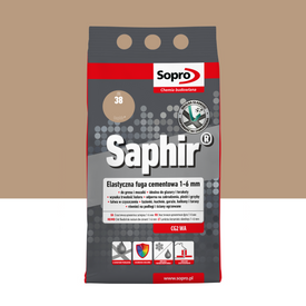 Elastyczny klej do fug SOPRO 9520A_SAPHIR, 1-6 mm, KARMEL 38, 4 kg - idealny do wykończeń i remontów, doskonała przyczepność i trwałość.