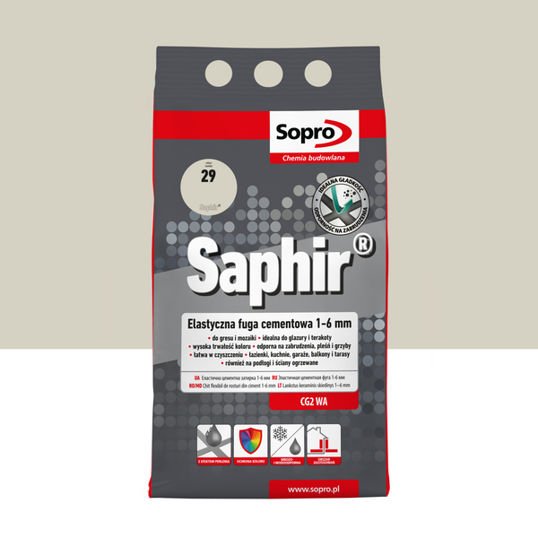 Cement elastyczny SOPRO 9514A_SAPHIR, 1-6mm, jasny beż, 4kg