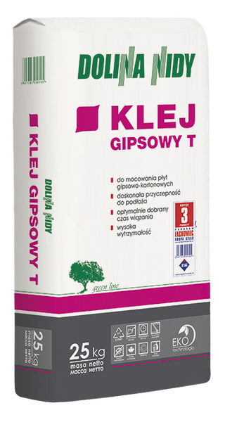 Dolina Nidy Klej Gipsowy T 25 kg – Profesjonalna zaprawa do montażu płyt G-K