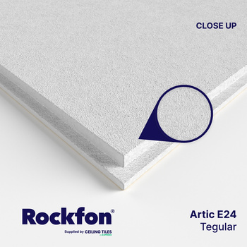 ROCKFON - płytka z wełny miner. ARTIC E24S8, 1200x600x15mm pal  115,20m2 (10kart) nr 240044