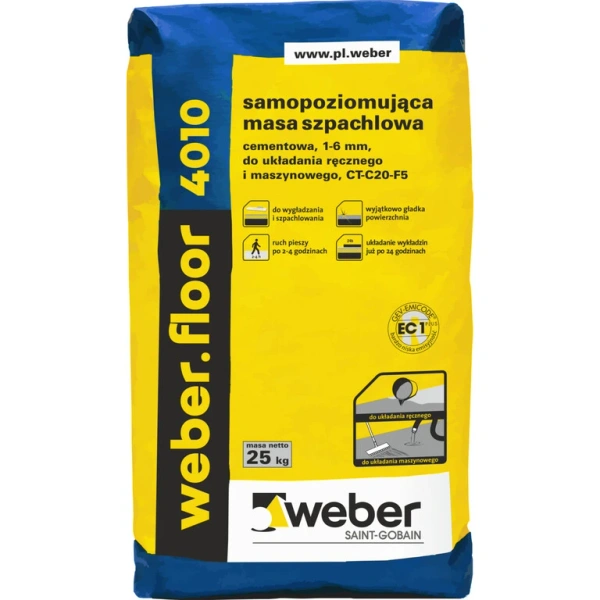 weber.floor 4010 samopoziom.podkład podł.1-6mm 25kg