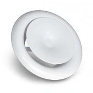 Anemostat okrągły z przejściem na kanał płaski 110x55 mm PRZYBYSZ | Kołnierz maskujący 153x153 mm biały (EAN: 5902904998627)