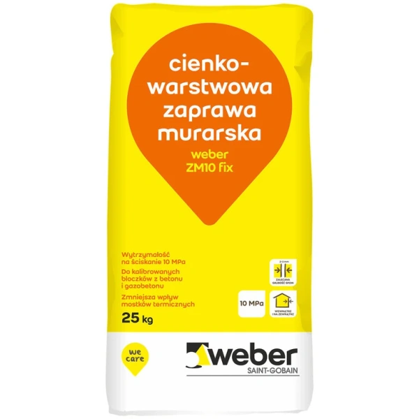 weber ZM10 FIX  cienkowarstwowa zaprawa murarska op. 25kg
