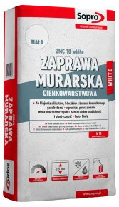 SOPRO 211  ZMC 10 white Biała zaprawa murarska cienko.BAG_25kg