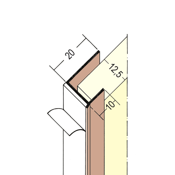 Listwa PVC do Płyt G-K z Uszczelką Jotka 12,5mm dł. 3,0m PROTEKTOR (37361) – Samoprzylepna
