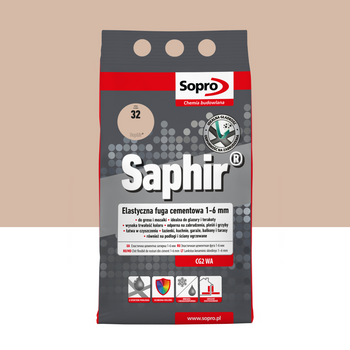 Cement fuga elastomerowa SOPRO 9517A_SAPHIR, beżowa 1-6mm, 2kg