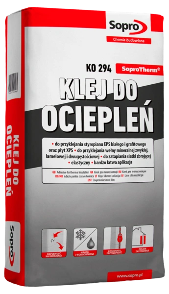KLEJ  DO STYROPIANU I SIATKI  SOPROTHERM KO 294 OP. 25 KG.