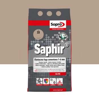 Cement elastyczny SOPRO 9512A_SAPHIR do fugowania 1-6mm, kolor Beż Jura, opakowanie 4kg
