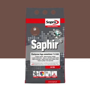 Elastyczna fuga cementowa SOPRO 9522A_SAPHIR, kolor brąz bali, do zastosowań 1-6mm, opakowanie 4kg