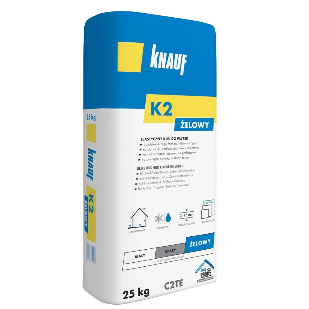 KNAUF K2 Żelowy 25 kg elastyczny klej żelowy do płytek, pal. ma 48 szt., 666535