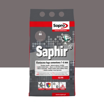 Cement fugowy SOPRO 9523A_SAPHIR, elastyczny, do szerokości 1-6 mm, antracytowy, 4 kg