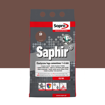 Elastyczna fuga cementowa SOPRO 9522A_SAPHIR, kolor brąz bali, do zastosowań 1-6mm, opakowanie 4kg