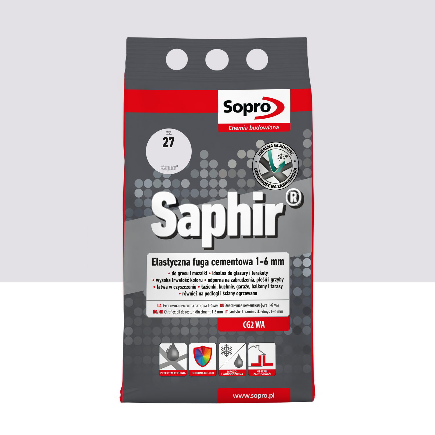 SOPRO 9515A_SAPHIR Elastyczna fuga cementowa 1-6mm PERGAMON 27, 4kg