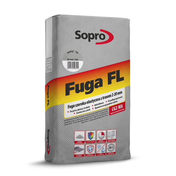 SOPRO  FL Fuga szeroka elastyczna szary 15 526/25 kg.