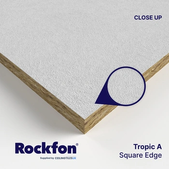 ROCKFON - płytka z wełny miner. TROPIC A15 A24 600x600x15mm, pal 115,20m2 (10kart) nr 131367 Krawędź prosta