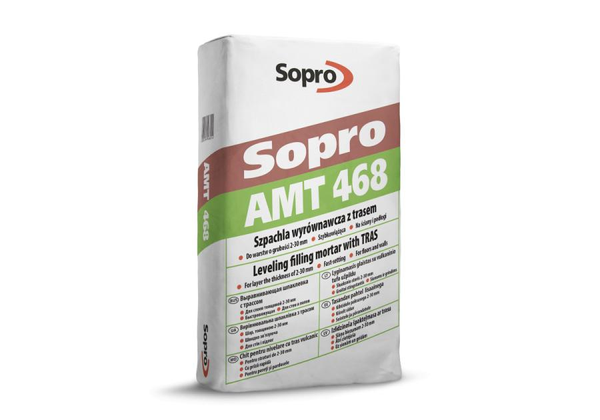 SOPRO AMT szpachla wyrównawcza z trasem 468 25kg pal. 40 szt.