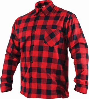 KOSZULA FLANELOWA  "SQUARE"  CZERWONA  "XXL"  "STALCO"  S-42027