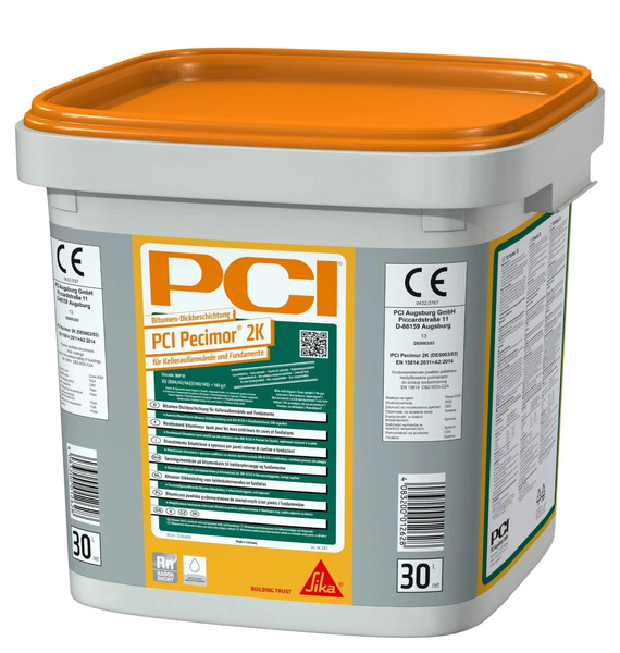 SIKA PCI Pecimor 2K – Dwuskładnikowa masa bitumiczna, grubowarstwowa izolacja przeciwwodna, 30L