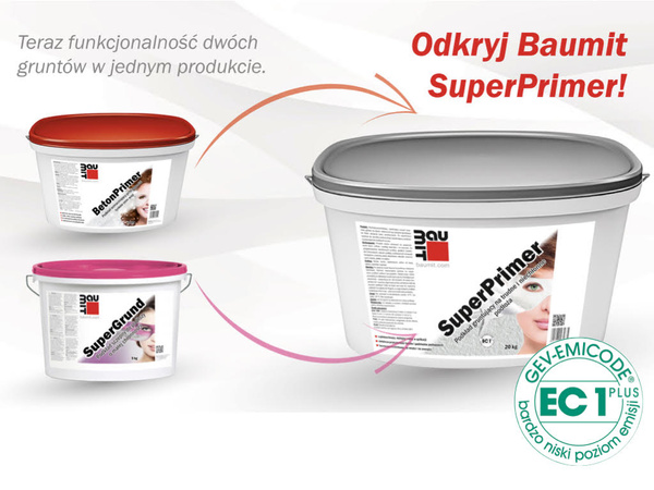 BAUMIT SuperPrimer 20kg – Grunt Kontaktowy na Trudne i Niechłonne Podłoża (0203050020)
